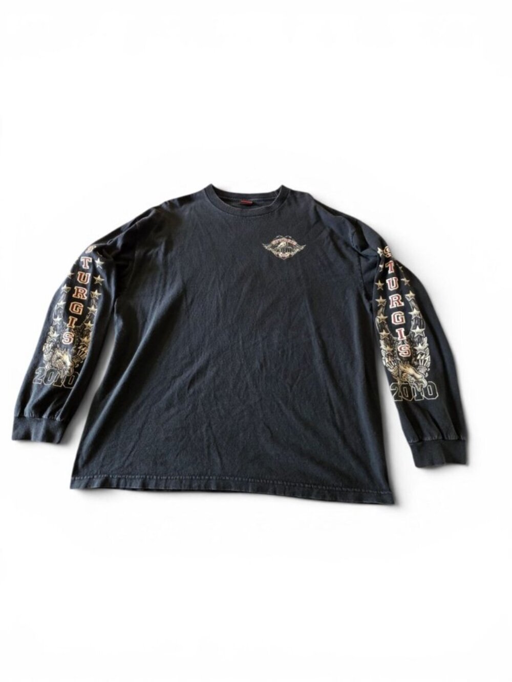 Hot Leathers Sturgis 2010 Black Hills Rally Long Sleeve Graphic T-Shirt 2XL - Picture 8 of 15